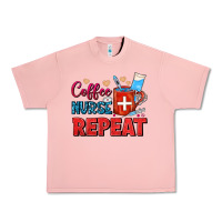 Salmon Coffee Nurse Repeat Urban Heavy Tee - FaDigitalArtStudio