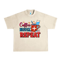 Sandshell Coffee Nurse Repeat Urban Heavy Tee - FaDigitalArtStudio