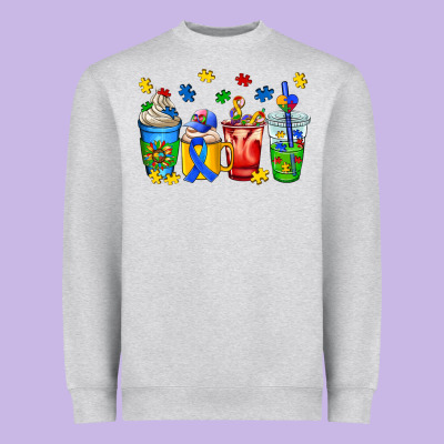 Autism Coffee Cup Heavyweight Sweatshirt Designed By Adodesignshop