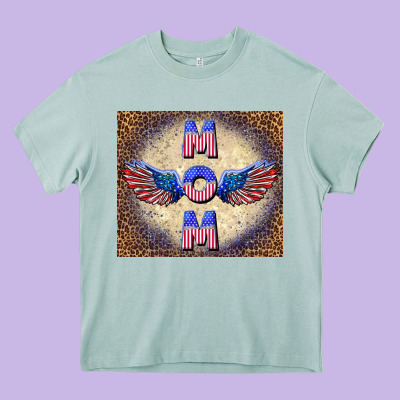 American Mom Heavy Core Tee Designed By Tumblerdesignbyshophia