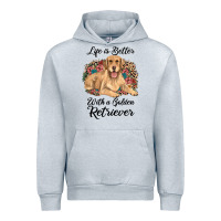 Heather Grey life is better with a golden retriever Urban Hoodie - JahusDesignShop