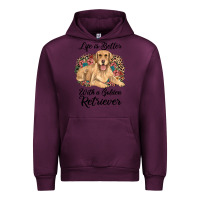 Mauve Wine life is better with a golden retriever Urban Hoodie - JahusDesignShop
