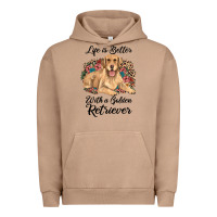 Pigment Burro life is better with a golden retriever Urban Hoodie - JahusDesignShop