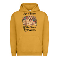 Pigment Peanut Butter life is better with a golden retriever Urban Hoodie - JahusDesignShop