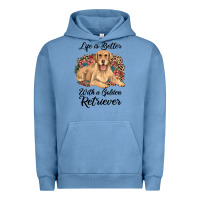 Pigment Pebble Blue life is better with a golden retriever Urban Hoodie - JahusDesignShop