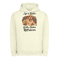 Pigment Pistachio life is better with a golden retriever Urban Hoodie - JahusDesignShop
