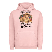 Pigment Salmon life is better with a golden retriever Urban Hoodie - JahusDesignShop