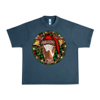 Midnight Navy Longhorn Cow Christmas Urban Heavy Tee - RanaPortraitStore