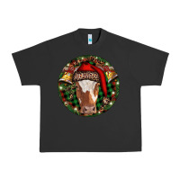 Pigment Black Longhorn Cow Christmas Urban Heavy Tee - RanaPortraitStore