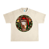 Sandshell Longhorn Cow Christmas Urban Heavy Tee - RanaPortraitStore