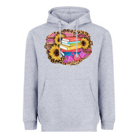 Heather Grey books sunflower back to school background Heavyweight Hoodie - AdoDesignShop