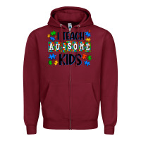 Burgundy i teach ausome kids Zipper Hoodie - AdoDesignShop