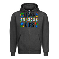 Charcoal Heather i teach ausome kids Zipper Hoodie - AdoDesignShop