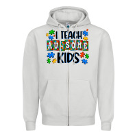 Dove Grey i teach ausome kids Zipper Hoodie - AdoDesignShop