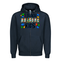 Navy i teach ausome kids Zipper Hoodie - AdoDesignShop