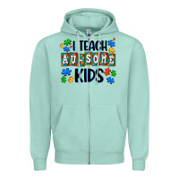 Seafoam i teach ausome kids Zipper Hoodie - AdoDesignShop