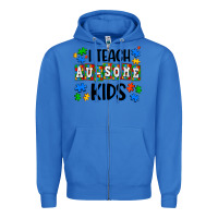 True Royal i teach ausome kids Zipper Hoodie - AdoDesignShop