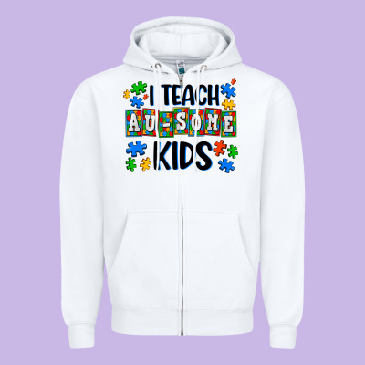 I Teach Ausome Kids Zipper Hoodie Designed By Adodesignshop
