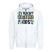 White i teach ausome kids Zipper Hoodie - AdoDesignShop