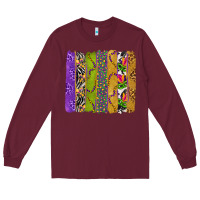 Burgundy Mardi Gras Brushstrokes Long Sleeve Tee - BundleAndBundleShop