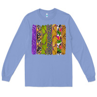 Colony Blue Mardi Gras Brushstrokes Long Sleeve Tee - BundleAndBundleShop