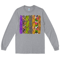 Heather Grey Mardi Gras Brushstrokes Long Sleeve Tee - BundleAndBundleShop