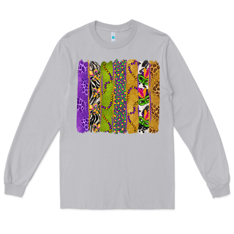Mardi Gras Brushstrokes Long Sleeve Tee by BundleAndBundleShop | Teevron