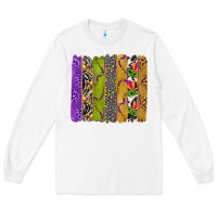 White Mardi Gras Brushstrokes Long Sleeve Tee - BundleAndBundleShop