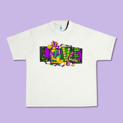 Mardi Gras Love Urban Heavy Tee Designed By Fadigitalartstudio