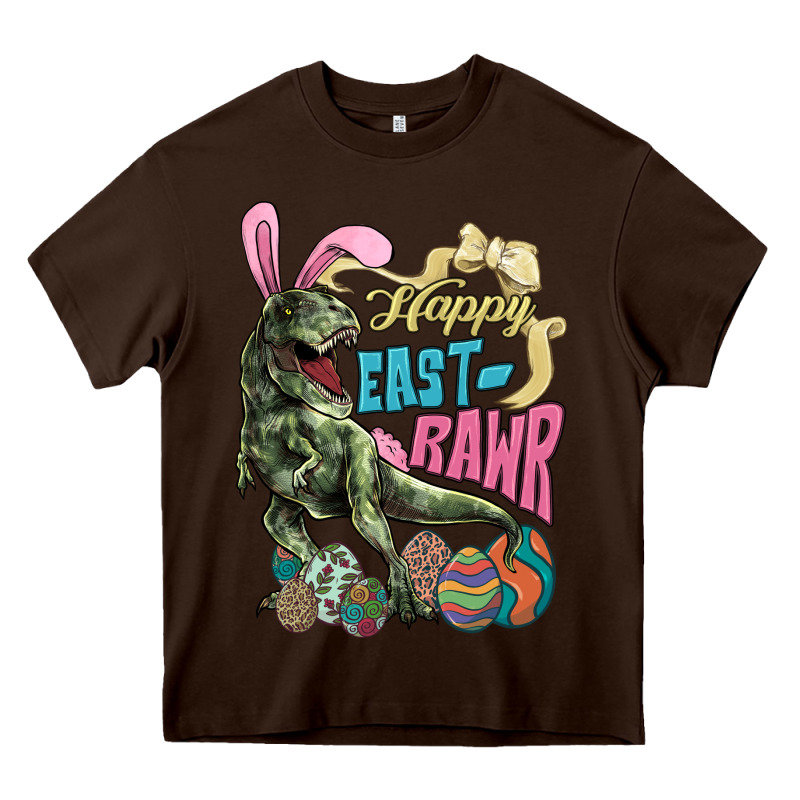 Happy Easter Day T-rex Heavy Core Tee by HowdyJamesFarm | Teevron