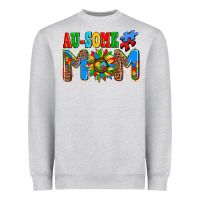 Heather Grey ausome autism mom Heavyweight Sweatshirt - AdoDesignShop