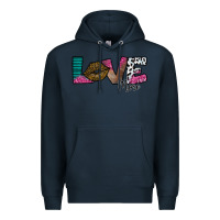 Navy Love More Premium Hoodie - SublimationCraftShop