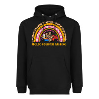 Black back to school rainbow hello fourth grade Heavyweight Hoodie - AdoDesignShop