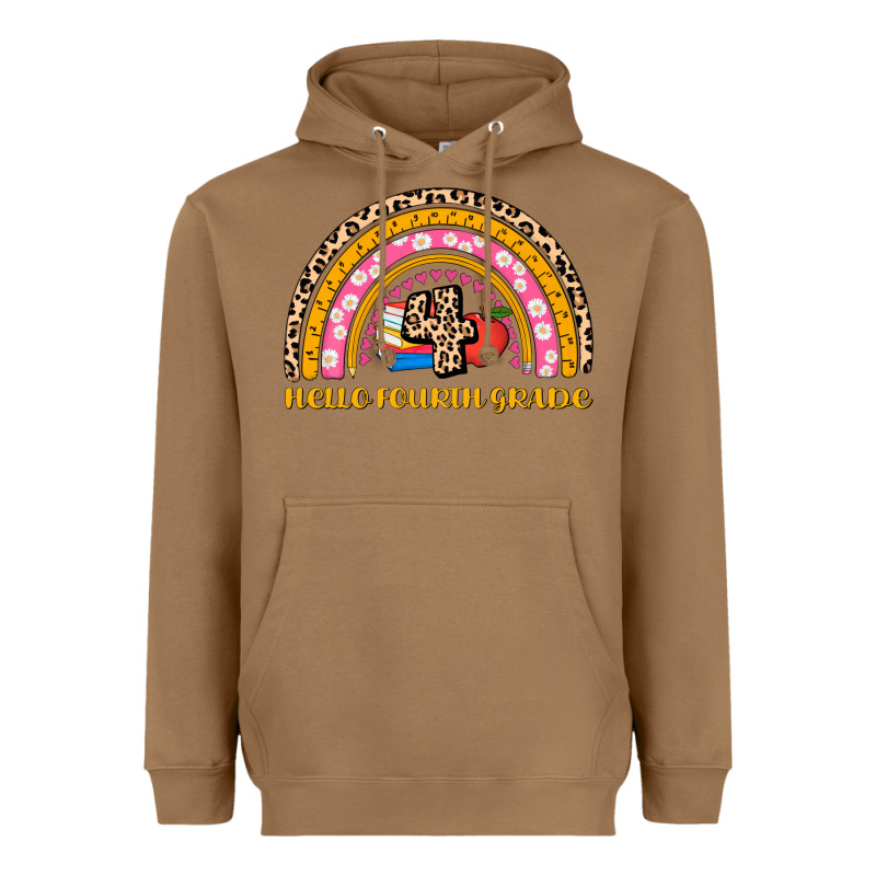Back To School Rainbow Hello Fourth Grade Heavyweight Hoodie by AdoDesignShop | Teevron