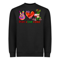 Black peace love wine Heavyweight Sweatshirt - AdoDesignShop
