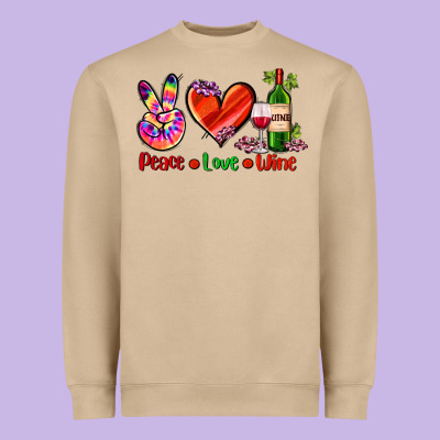 Peace Love Wine Heavyweight Sweatshirt Designed By Adodesignshop