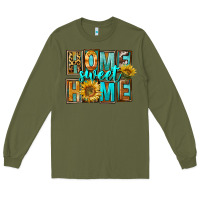 Army Green Western Home Sweet Home Long Sleeve Tee - FaDigitalArtStudio