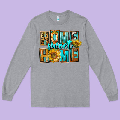 Western Home Sweet Home Long Sleeve Tee Designed By Fadigitalartstudio