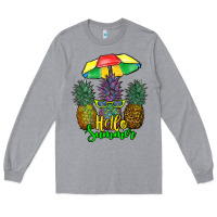 Heather Grey hello summer pineapples Long Sleeve Tee - RanaPortraitStore