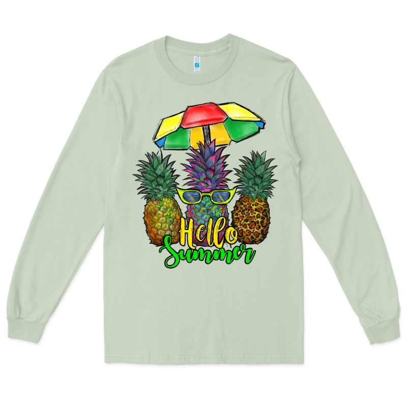 Hello Summer Pineapples Long Sleeve Tee by RanaPortraitStore | Teevron
