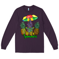 Plum hello summer pineapples Long Sleeve Tee - RanaPortraitStore