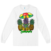 White hello summer pineapples Long Sleeve Tee - RanaPortraitStore