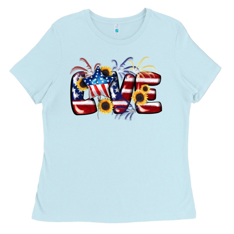 Love 4th Of July Ladies Tee by CowGirlArtShop | Teevron