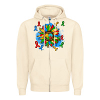 Sandshell autism sunflower ribbon Zipper Hoodie - AdoDesignShop