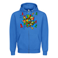 True Royal autism sunflower ribbon Zipper Hoodie - AdoDesignShop