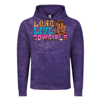 Cloud Purple Western Long Live Cowgirls With Roses Vintage Hoodie - BundleAndBundleShop