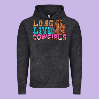 Western Long Live Cowgirls With Roses Vintage Hoodie Designed By Bundleandbundleshop