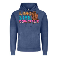 Vintage Denim Western Long Live Cowgirls With Roses Vintage Hoodie - BundleAndBundleShop