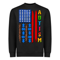 Black autism american flag Heavyweight Sweatshirt - AdoDesignShop