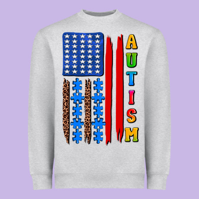 Autism American Flag Heavyweight Sweatshirt Designed By Adodesignshop